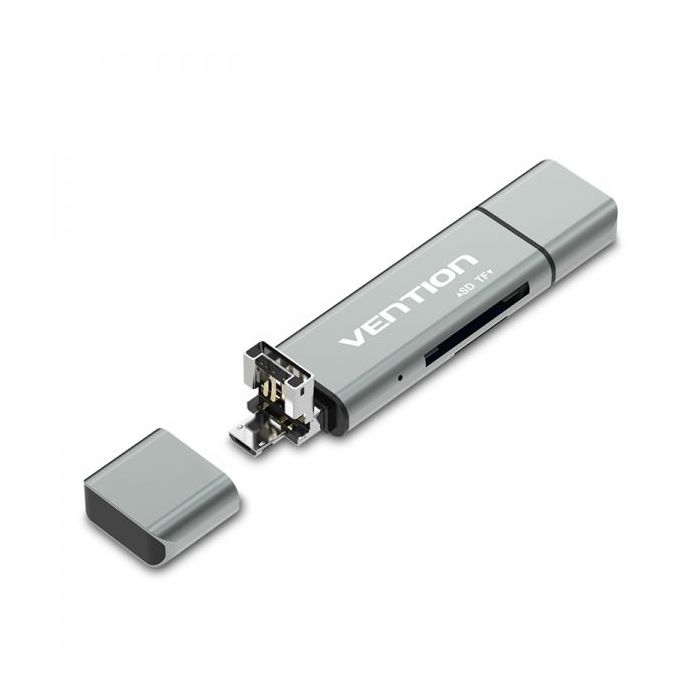 Vention Lector de Tarjetas Externo USB 2.0 - Color Gris