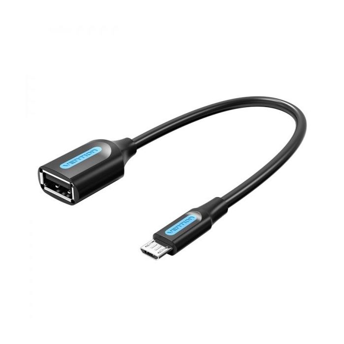 Vention Cable OTG USB 2.0 Micro-B Macho a USB A Hembra - 0.15m - Color Negro