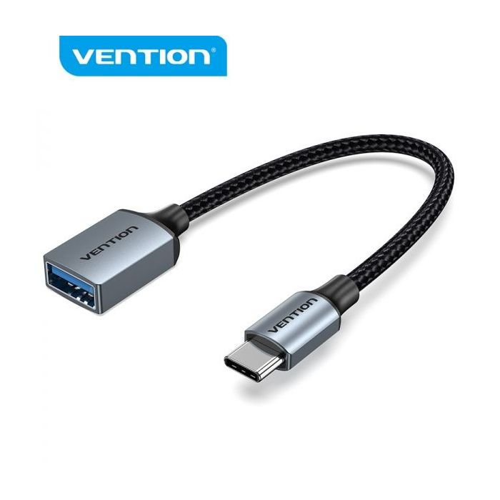 Vention Conversor USB-C Macho a USB Hembra - 0.15m - Color Gris