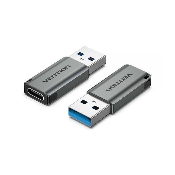Vention Adaptador USB 3.0 Macho a USB-C Hembra - Color Gris