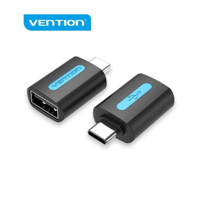 Vention Adaptador USB-C Macho a USB 2.0 A Hembra - Color Negro