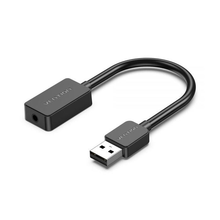 Vention Tarjeta de Sonido USB A a Jack 3.5 Hembra - Color Negro