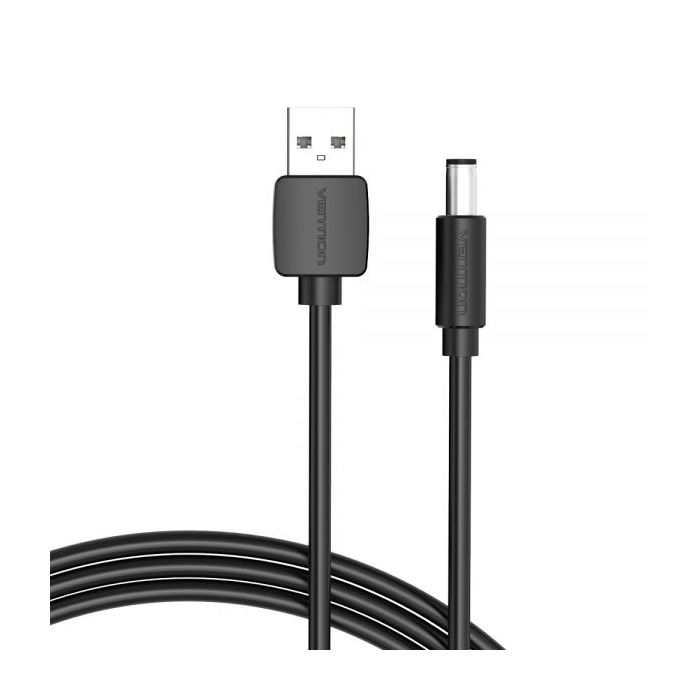 Vention Cable Alimentacion USB-A Macho a DC 5.5mm - 1m - Color Negro