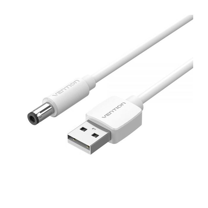 Vention Cable Alimentacion USB-A Macho a DC 5.5mm Macho - 1m - Color Blanco