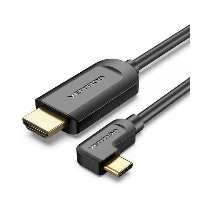 Vention Cable USB-C Macho a HDMI 2.0 Macho Angulo Recto - 1.5m - Color Negro