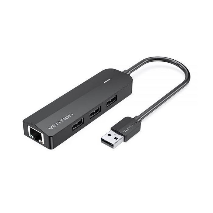 Vention HUB 5 en 1 USB 2.0 a 3xUSB2.0/MicroUSB/RJ45 - 0.15m - Color Negro