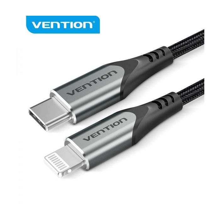 Vention Cable USB-C a Lightning 3A 27W 480Mbps MFi - 2m - Color Gris