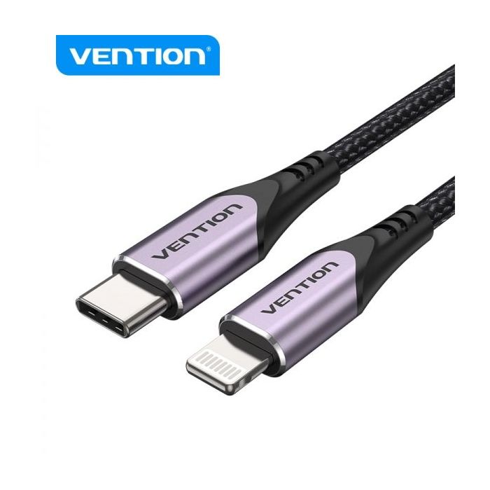 Vention Cable USB-C a Lightning 3A 27W 480Mbps MFi - 1m - Color Morado