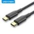 Vention Cable USB-C Macho a USB-C Macho 3A 60W LED - 1.5m - Algodon Trenzado Negro