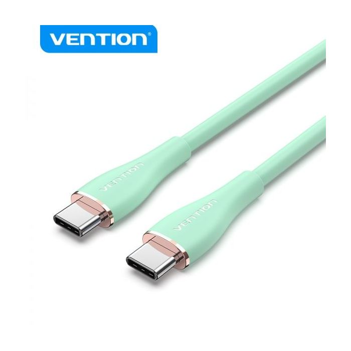 Vention Cable USB-C Macho a USB-C Macho - 1m - Verde Silicona - 5A 100W 480Mbps