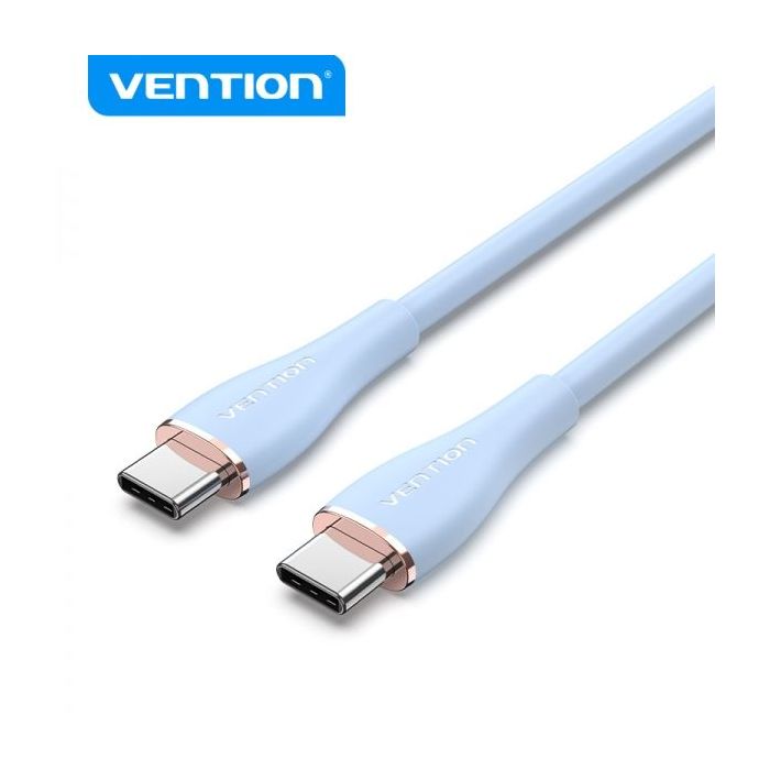 Vention Cable USB-C Macho a USB-C Macho 5A 100W 480Mbps - 1.5m - Color Azul Silicona
