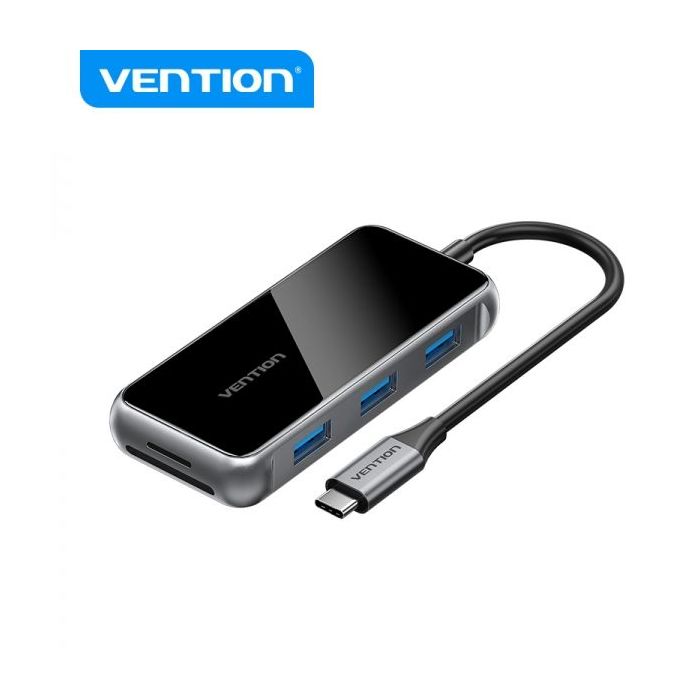 Vention Docking Station 7 en 1 USB-C a HDMI/3xUSB3.0/Lector SD/MicroSD/PD100W - 0.15m - Color Gris