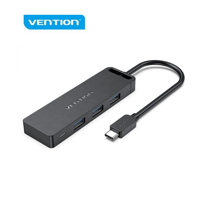 Vention HUB 5 en 1 USB-C a 3xUSB3.0/USB-C(Gen1)/Micro-B Powered - 0.15m - Color Negro