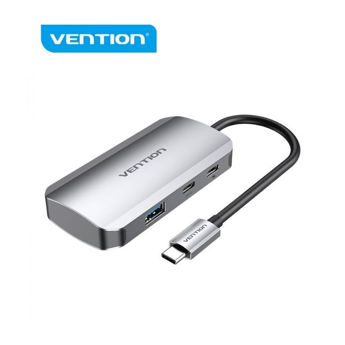 Vention HUB 5 en 1 USB-C a 3xUSB3.0/USB-C Gen1/PD100W - 0.15m - Color Gris