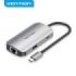 Vention HUB 6 en 1 USB-C a 3xUSB3.0/Lector Tarjetas SD/MicroSD/PD100W - 0.15m - Color Gris