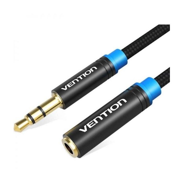 Vention Cable alargador Estereo Jack 3.5 Macho a Jack 3.5 Hembra - 3m - Color Negro