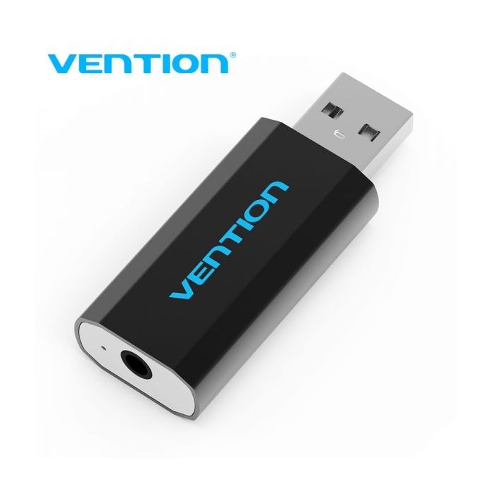 Vention Tarjeta de Sonido Externa USB a CTIA - Color Negro Metalizado