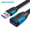 Vention Cable Alargador plano USB 3.0 Macho a USB Hembra - 1.5m - Color Negro y Azul