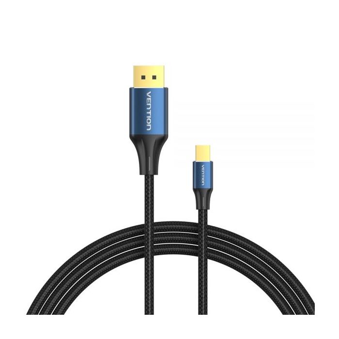 Vention Cable Conversor DisplayPort Macho a Mini DisplayPort Macho 1.4 8K - 2m - Color Negro y Azul
