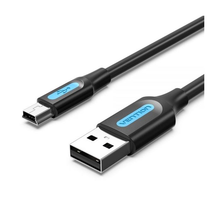 Vention Cable USB 2.0 Macho a MiniUSB Macho - 1.5m - Color Negro