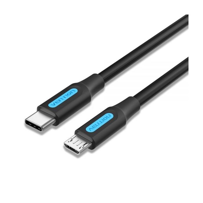 Vention Cable USB-C Macho a MicroUSB Macho - 1m - 2A 10W 480Mbps - Color Negro