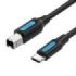 Vention Cable Impresora USB-C 2.0 a B - 2m 2A - Color Negro