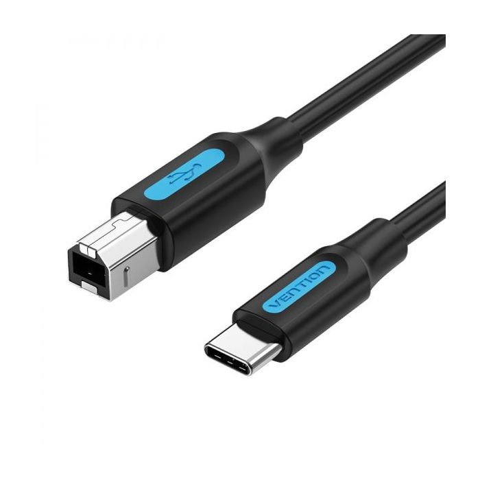 Vention Cable Impresora USB-C 2.0 a B - 2m 2A - Color Negro