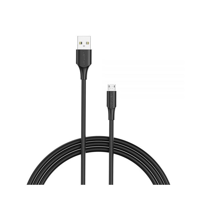 Vention Cable USB 2.0 Macho a MicroUSB Macho - 3m - 3A - 60W - 480Mbps - Color Negro