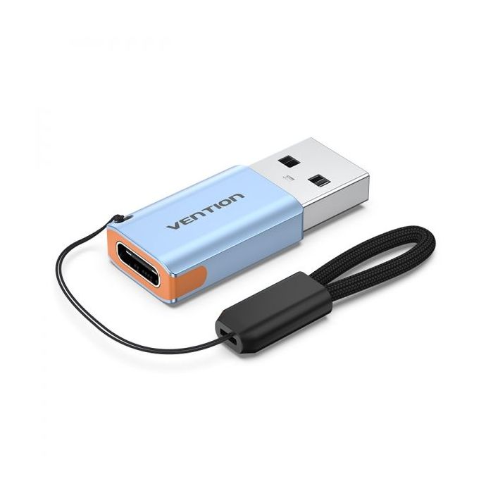 Vention Adaptador USB 3.1 Macho a USB-C Hembra con Lanyard - Aluminio Gris