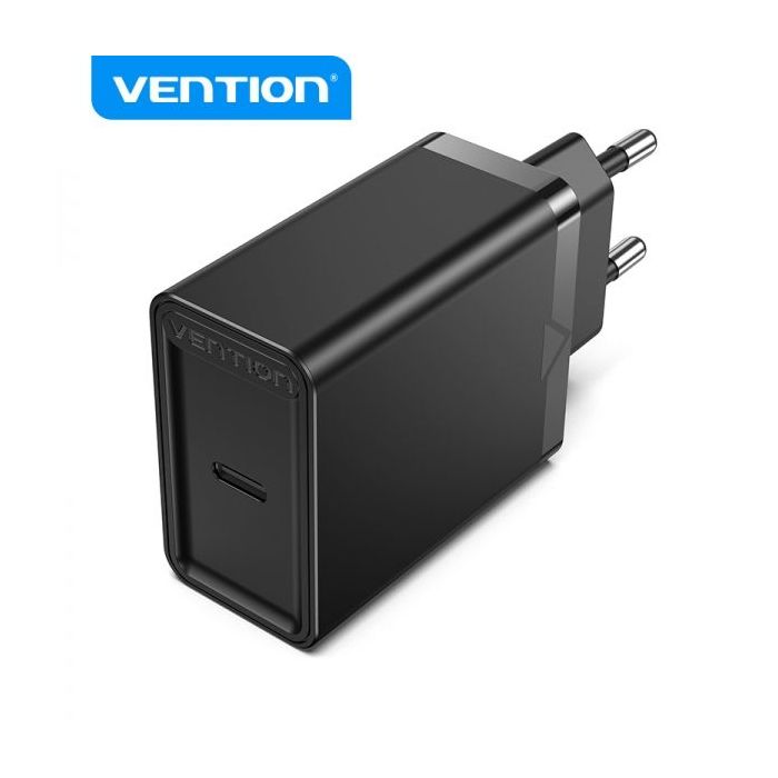 Vention Cargador de Pared USB-C 3A PD20W - Carga rapida - Color Negro