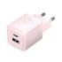 Vention Cargador de Pared GaN 2 Puertos USB (C+A) (30W/30W) - Carga rapida EU - Color Rosa