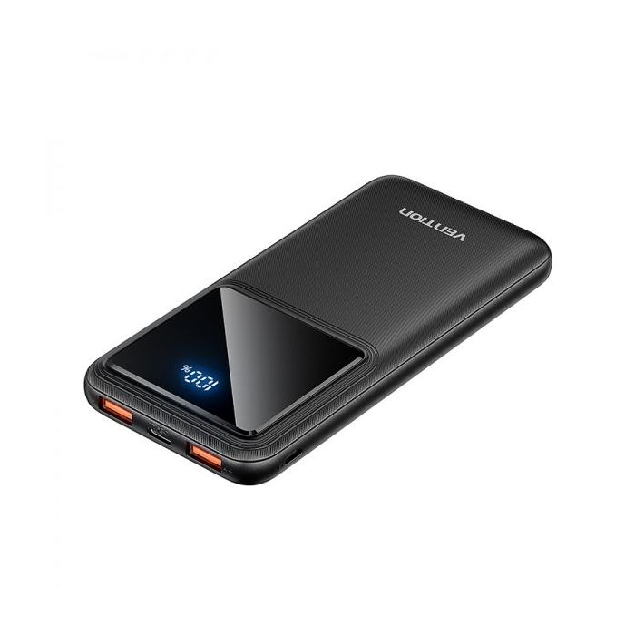 Vention Bateria Powerbank 10000mAh 22.5W USB (C+A+A) con Pantalla LED - Color Negro