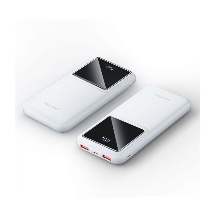 Vention Bateria Powerbank 10000mAh 22.5W USB (C+A+A) con Pantalla LED - Color Blanco