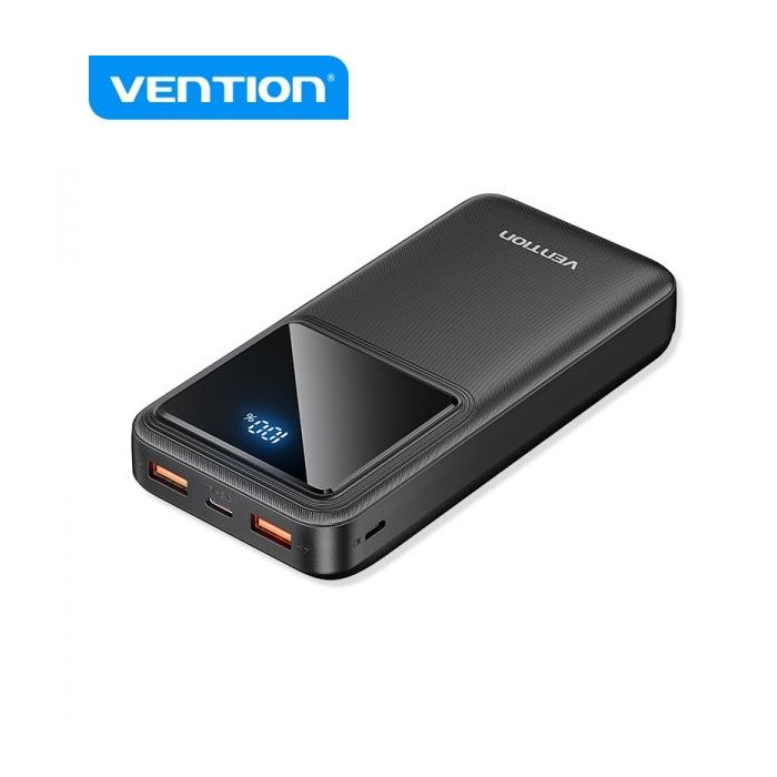 Vention Bateria Powerbank 20000mAh 22.5W USB (C+A+A) con Pantalla LED - Color Negro