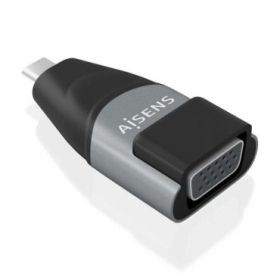 Aisens Conversor USB-C a VGA de Aluminio - Transmision de Señales USB a VGA - Resolucion 1920×1200@60Hz - Compatible con Macbook Pro y Chromebook - Color Gris