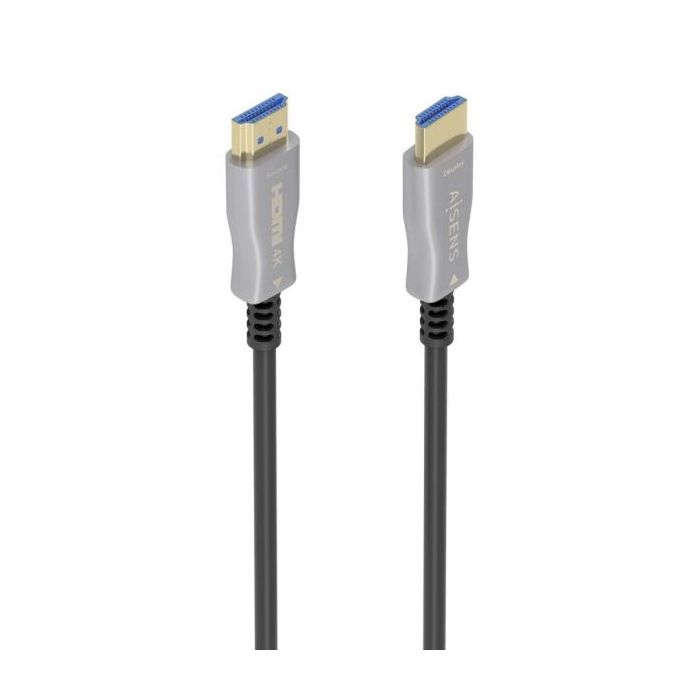 Aisens Cable HDMI V2.0 AOC Premium Alta Velocidad con Ethernet - Conectores Tipo a Macho - Fibra Optica y Cobre - Blindaje en Oro 24K - Ancho de Banda 18Gbps - Soporta 4K@60Hz y HDR10 - Compatible con ARC y 3D