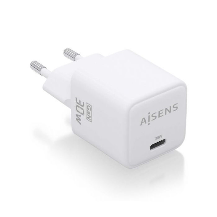 Aisens Cargador Gan USB-C 30W: Eficiencia Energetica y Seguridad - Tecnologia AI - Multiples Protocolos de Carga - Proteccion contra Sobrecarga y Cortocircuito - Compatible con Dispositivos USB-C