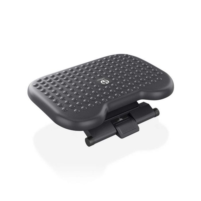 Aisens Reposapies Ergonomico Ajustable - Altura e Inclinacion Regulables - Plegable - Antideslizante - Material HIPS Resistente - Negro