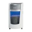 Leitz IQ OptiMax Office Destructora de Papel DIN P5 - Destruye hasta 10 Hojas - Papelera de 35L con Tecnologia de Giro - Ruedas Giratorias - Color Blanco/Gris