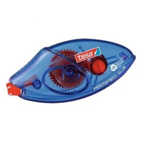 Tesa Roller EcoLogo Roller de Adhesivo Permanente 8.4mm x 8.5m - Adhesivo Extrafuerte - Preciso y Duradero - Fabricado con plastico 100% reciclado. - Carcasa Coloe Azul Translucido