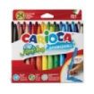 Carioca Jumbo Pack de 24 Rotuladores - Cuerpo Octogonal Maxi - Tinta Superlavable - Punta Maxi 6mm Bloqueada - Tapa Ventilada - Color Varios