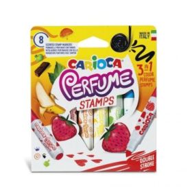 Carioca Pack de 8 Rotuladores Perfumados Doble Punta - Tinta Perfumada y Lavable - Aromas Naturales - Libre de Sustancias Alergenicas - Punta Bloqueada y Conica para Doble Trazo - Color Varios