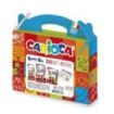 Carioca Travel Kit Maletin de Plastico - 6 Rotuladores Punta Maxi - 12 Rotuladores Punta Fina - 12 Rotuladores Doble Punta - 1 Album para Colorear - Color Varios