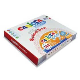 Carioca Baby Marker 2+ School Box Pack de 144 Rotuladores - Punta Redonda y Bloqueada - Cuerpo de Gran Dimension - Superlavables - Dermatologicamente Testados - Color Varios