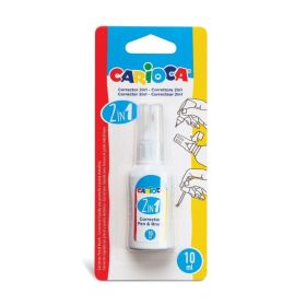 Carioca Pen - Brush Corrector 2En1 - Boligrafo y Pincel - Pincel de Nylon Suave y Preciso - Punta Metalica de Precision - Secado Rapido - Color Blanco