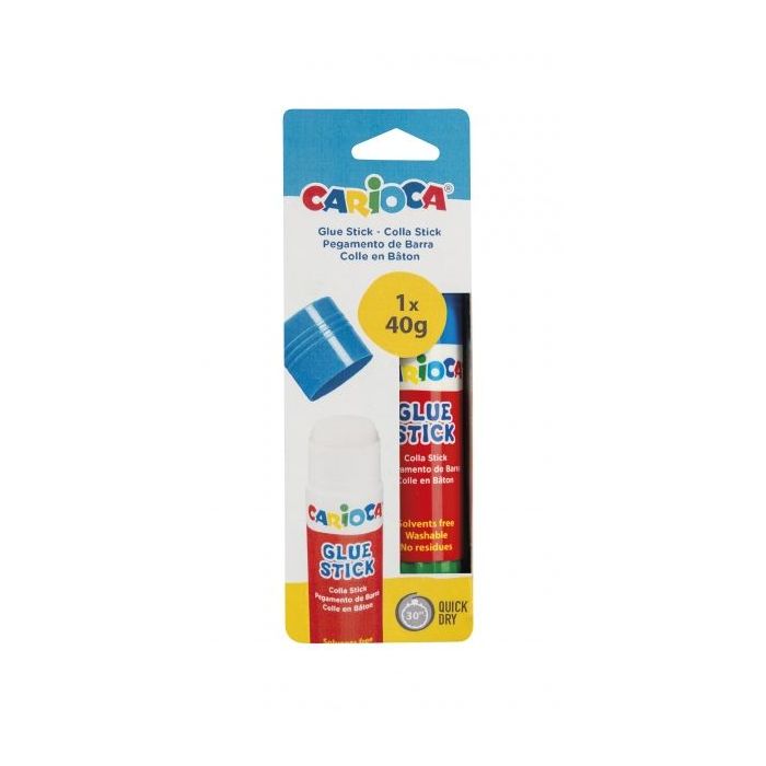 Carioca Pegamento Barra 40gr - Ideal para Casa, Colegio y Oficina - Pega Papel, Fotos y Tejidos - sin Disolventes - Color Varios
