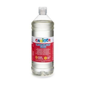 Carioca Botella Cola Transparente 1000gr - Tapa con Dispensador - Apta para Papel y Carton - Secado Transparente - Color Transparente