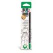 Carioca Black Pack de 12 Lapices de Grafito 2H - Facil de Borrar y Sacar Punta - Cuerpo Triangular - Mina Resistente a las Caidas - Ideal para Colegio y Oficina - Color Negro