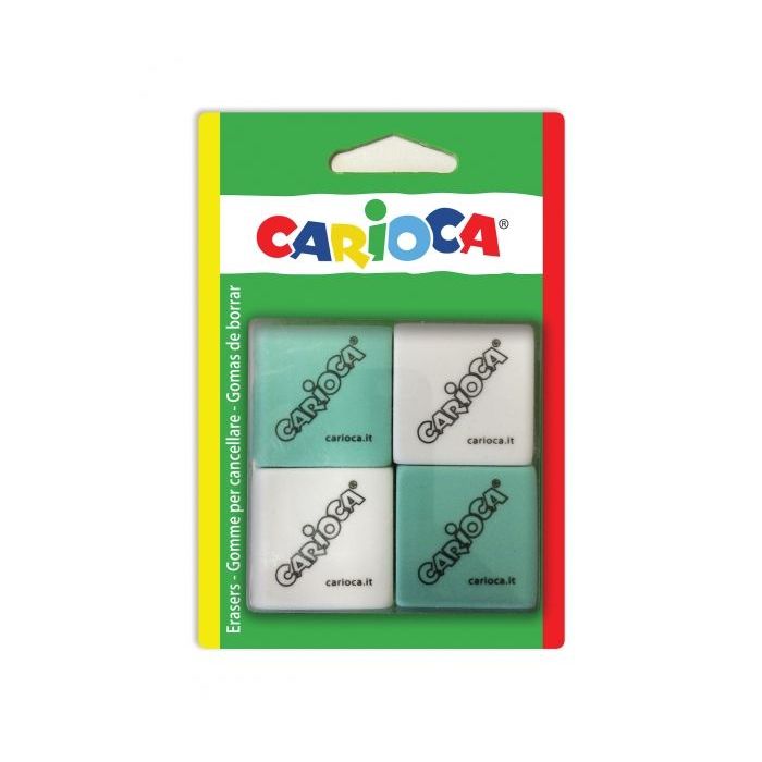 Carioca Pack de 4 Gomas Cuadradas - Color Varios