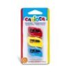 Carioca Pack 3 Sacapuntas de Colores con 1 Agujero - Apto para Lapices/Ceras Triangulares, Redondos y Hexagonales - Tornillo de Seguridad en la Lama - Color Varios